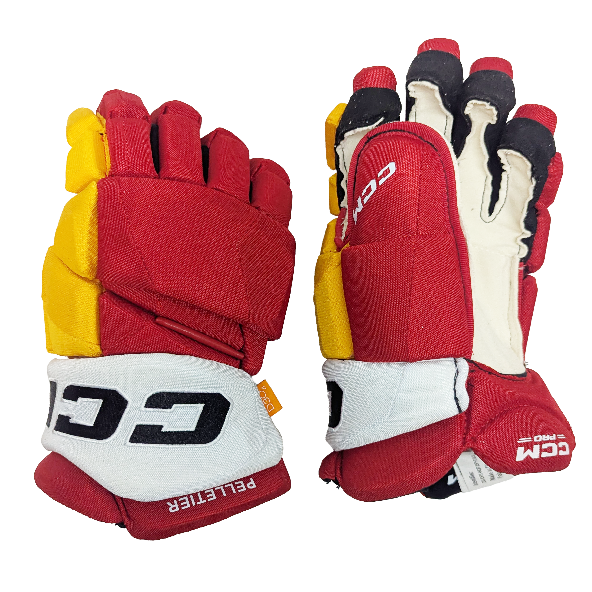 CCM HGJSPP - Gant NHL Pro Stock - Jakob Pelletier (Rouge/Blanc/Jaune)